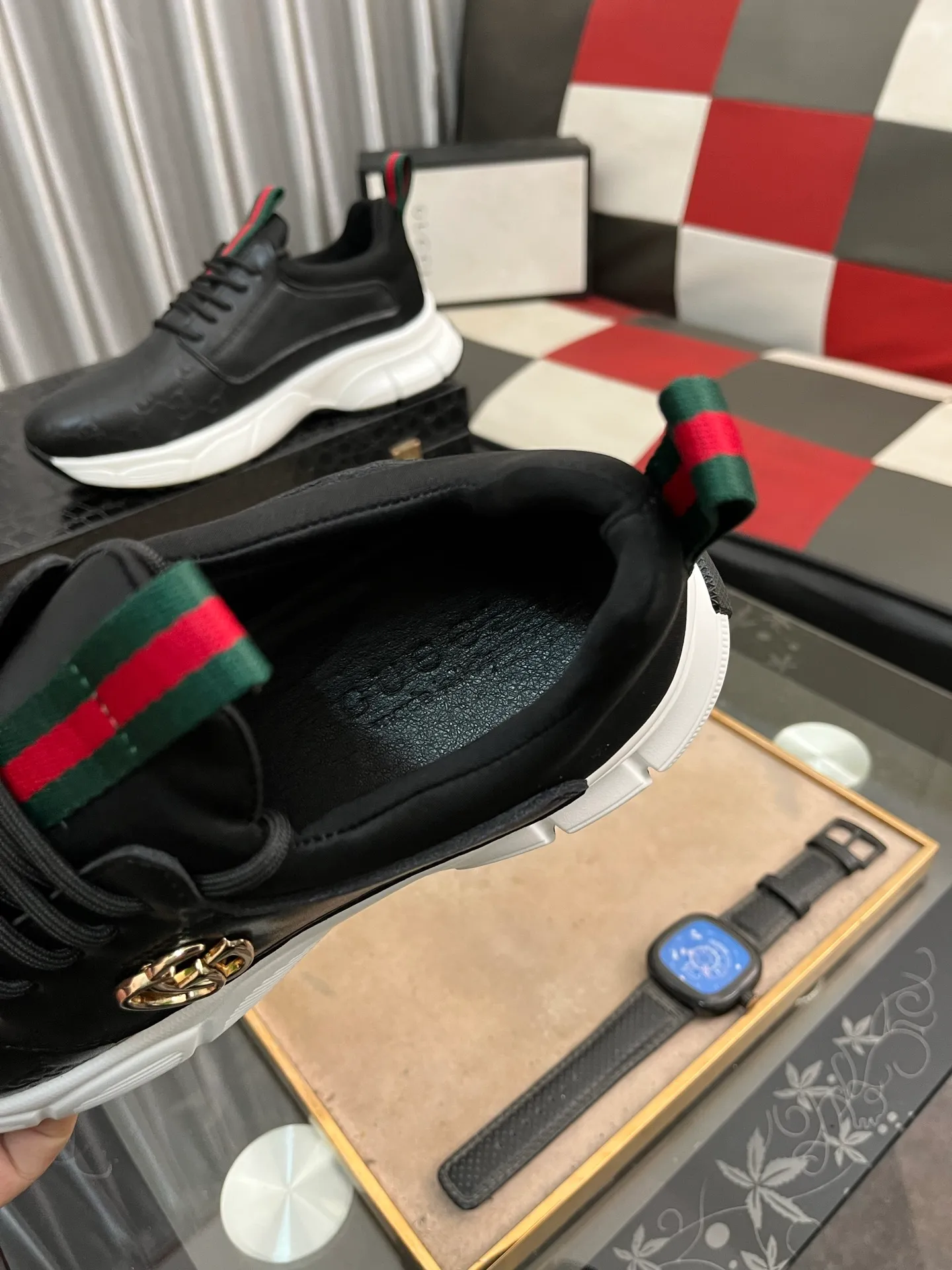 Men's shoes 💰440⌚️⌚️ (GUCCI-Gucci) luxury brand sports and casual shoes, imported original material, sheepskin lining, high-end and comfortable, original outsole is light and wear-resistant! Purely handmade, details determine quality! 38-443️⃣colors available
